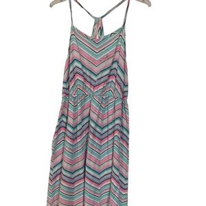 Girls Light Blue and Pink Stripe Spaghetti Strap OshKosh Dress
